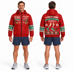 Custom Name Fa La La La Legs Santa Hustle Galveston Running Windbreaker Jacket