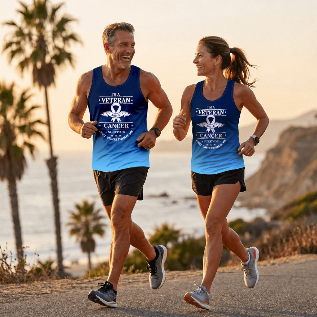 Cancer Fighter Running Tank Top Veteran Survivor Running Singlet for Men and Women