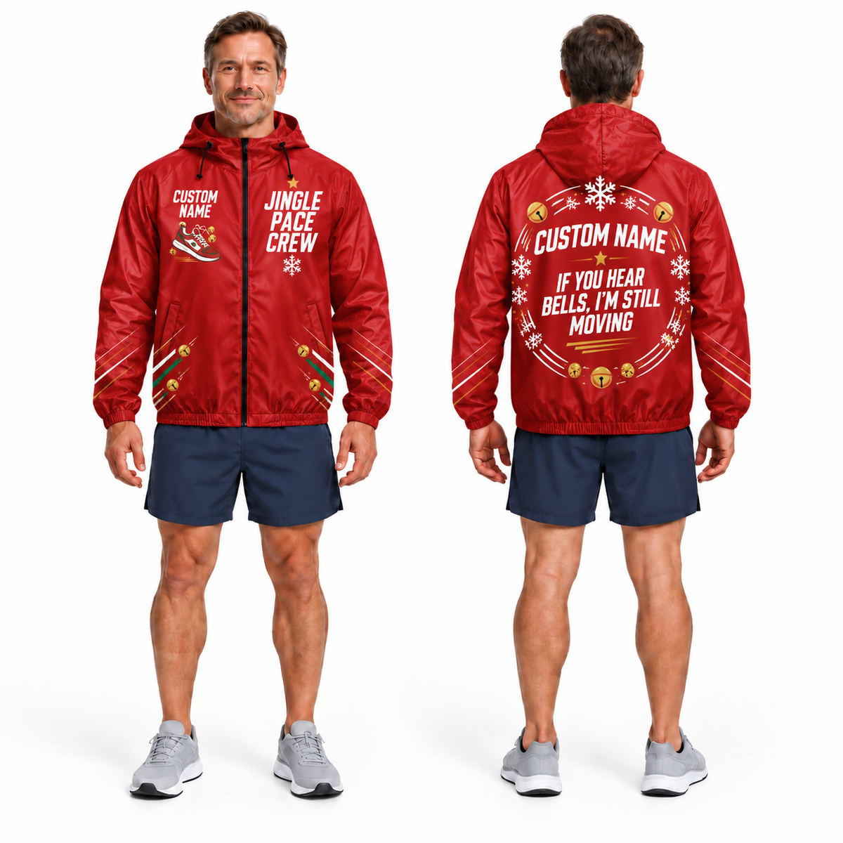 Custom Name Jingle Pace Crew Running Windbreaker Jacket