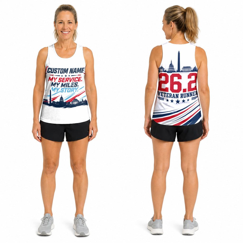 My Service My Miles The Marine Corp Race Day Running Tank Top