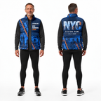 Custom Name City Grid Runner Sleeveless Running Puffer Jacket