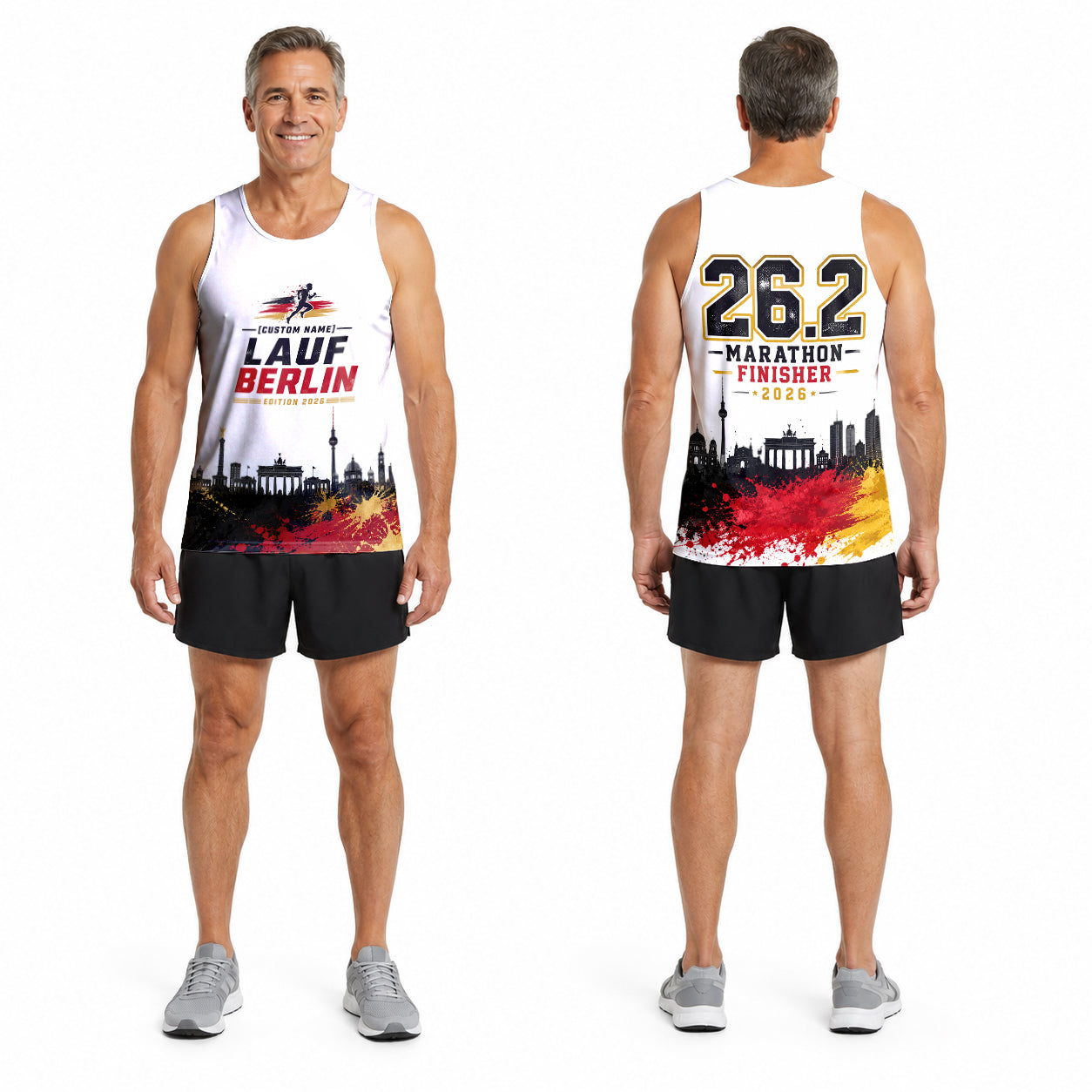 Berlin Skyline Silhouette Berlin Wettkampftag Lauf-Tanktop