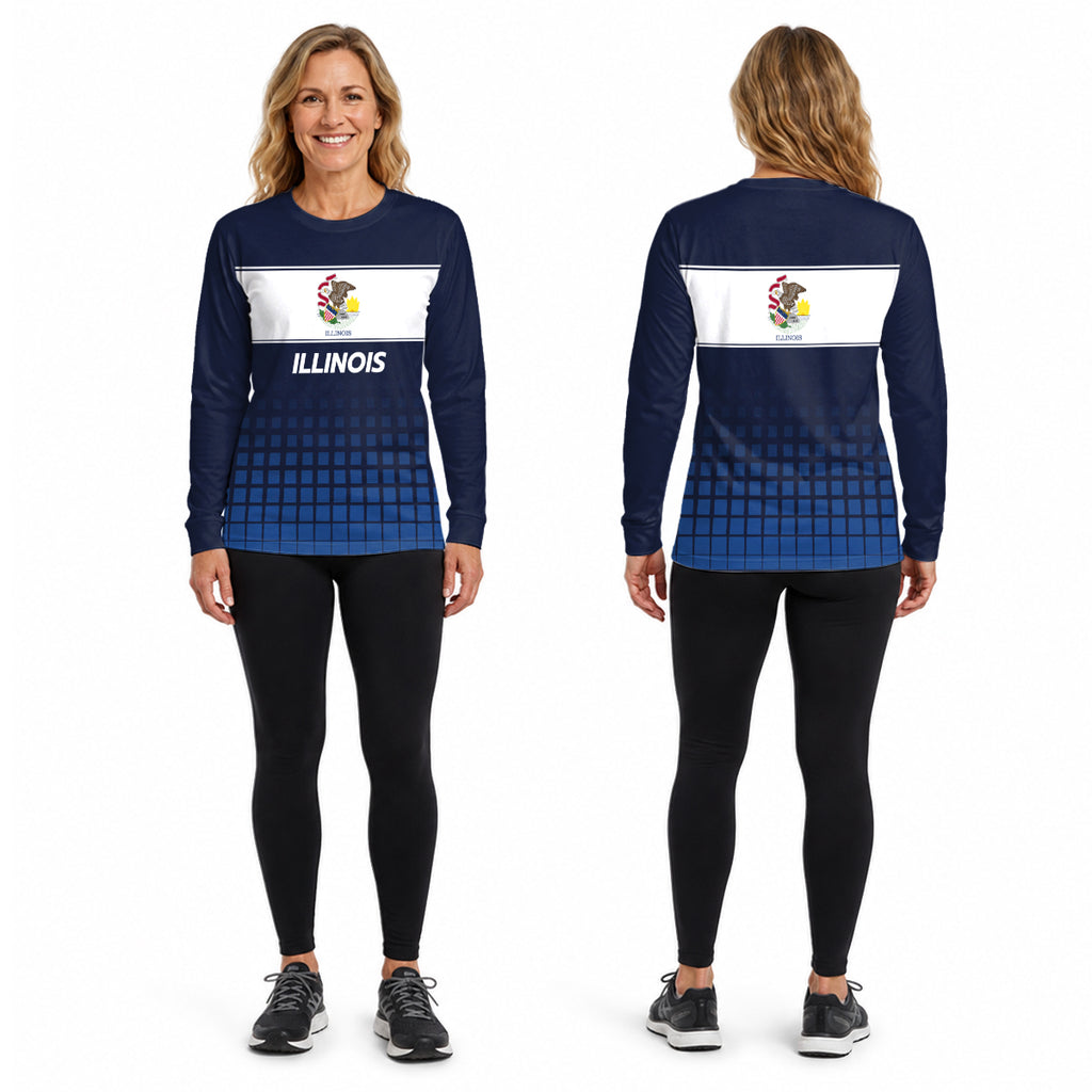 Illinois State Pride Long Sleeve Running T-Shirt