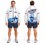 Custom Name Illinois State Pride Runner Illinois Running Windbreaker Jacket