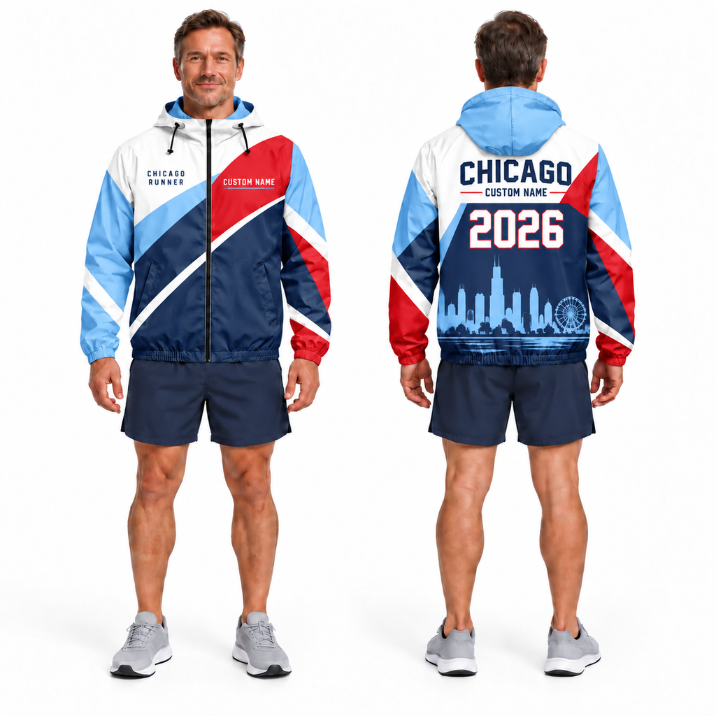 Custom Name Chicago Speed Blocks Running Windbreaker Jacket