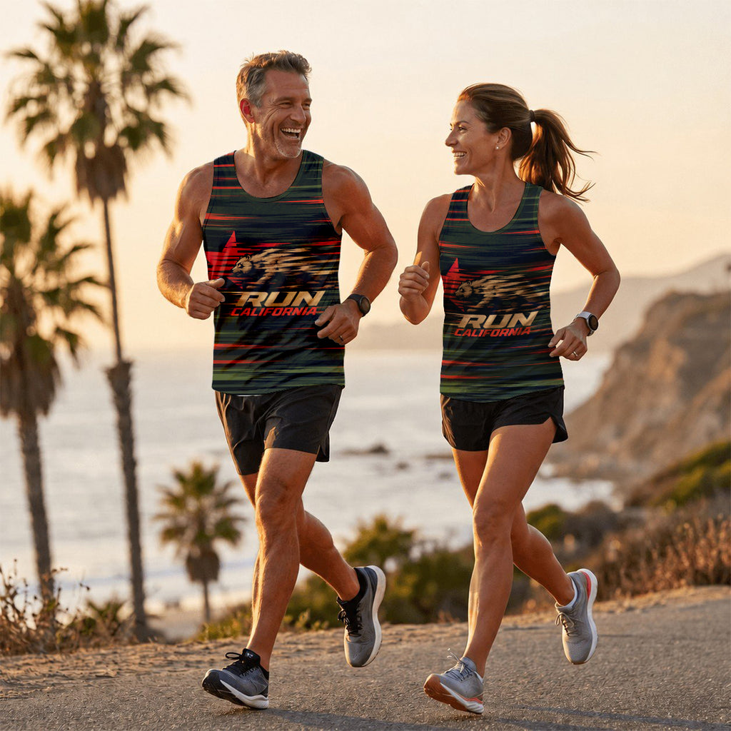Cali Flag Speed Lines California State Running Tank Top