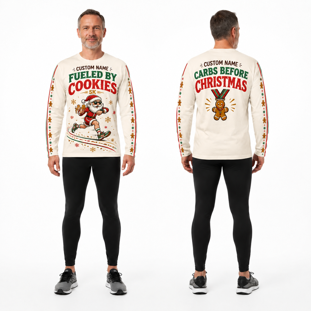 Custom Name Fueled by Cookies Running Long Sleeve Shirt