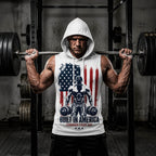 Built In America Men's Workout Hooded Tank Top