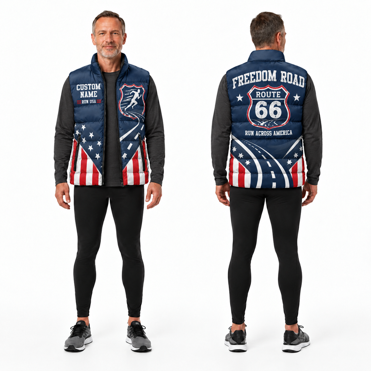 Route 66 Freedom Runner Sleeveless Running Puffer Jacket