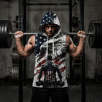 Built In Freedom Driven By Strength Men's Workout Hooded Tank Top
