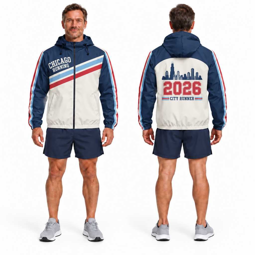Custom Name Chicago Retro Track Running Windbreaker Jacket