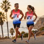 Patriotic Tech Running Tank Top - American Flag Running Singlet
