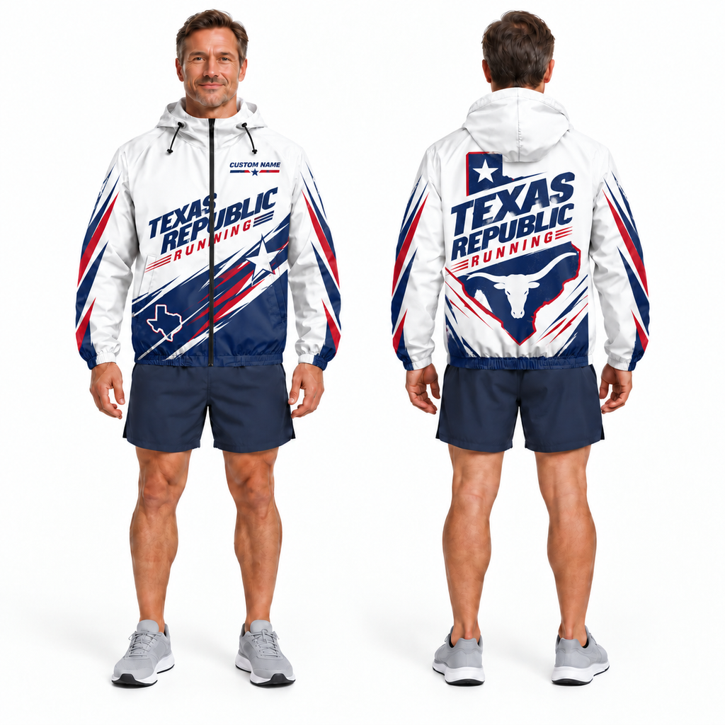 Custom Name Texas Republic Running Running Windbreaker Jacket