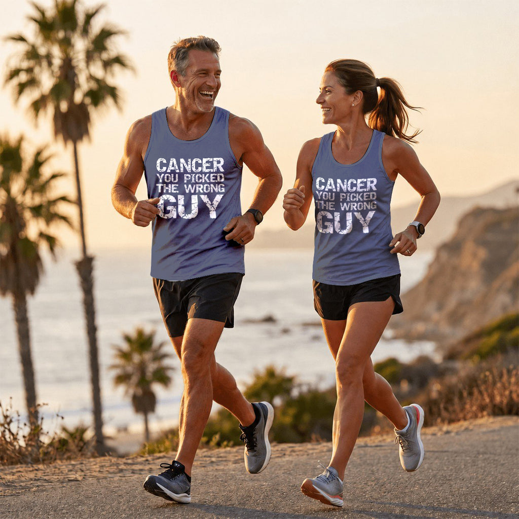 Cancer Fighter Running Tank Top Wrong Guy Running Singlet for Men