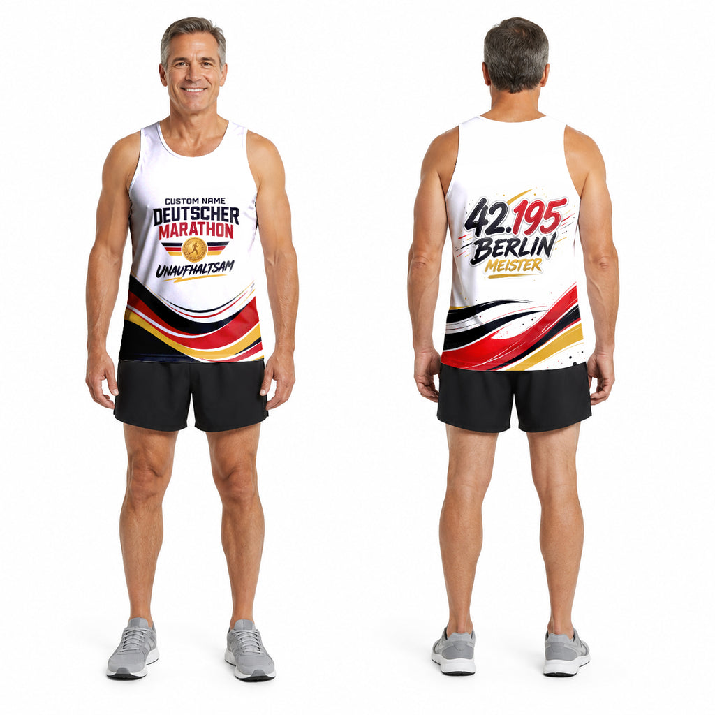 Abstrakte Fließende Wellen Berlin Wettkampftag Lauf-Tanktop