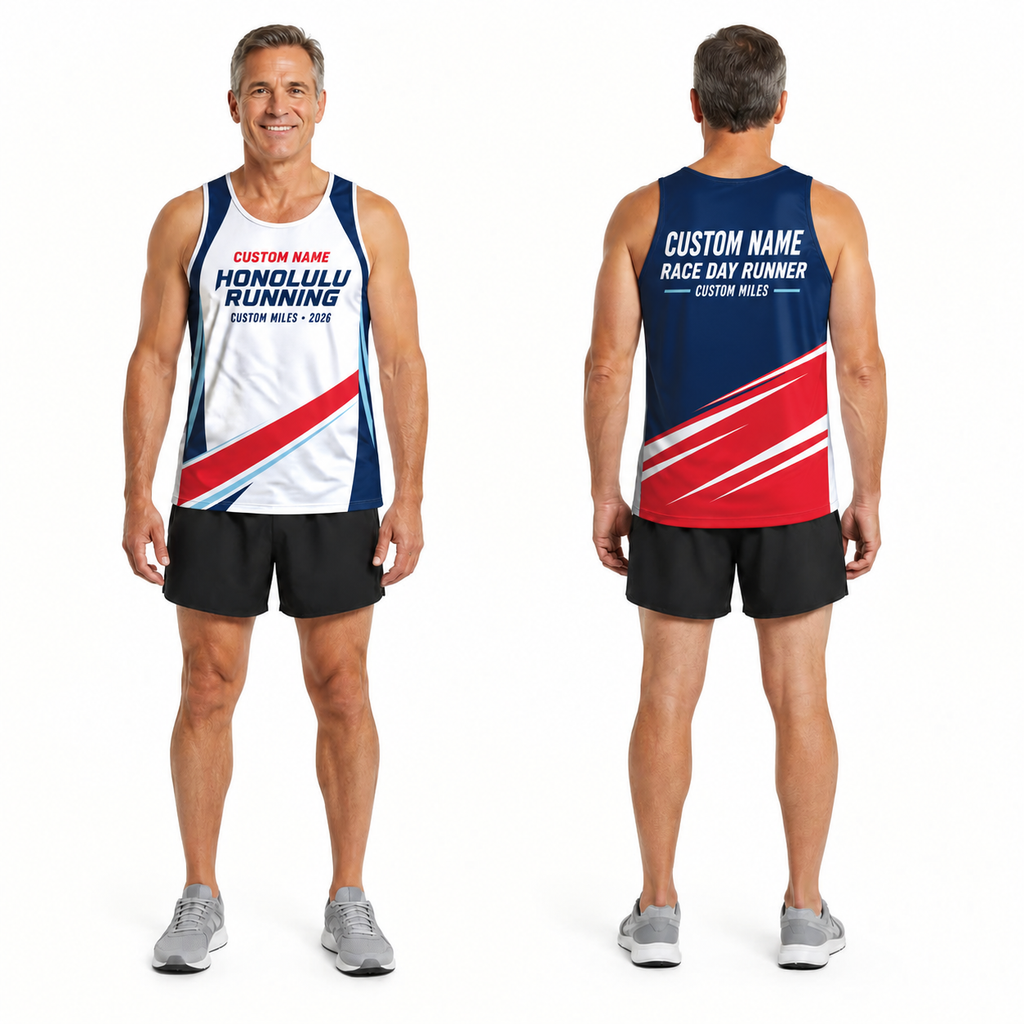Custom Name Miles Honolulu Race Day Running Tank Top