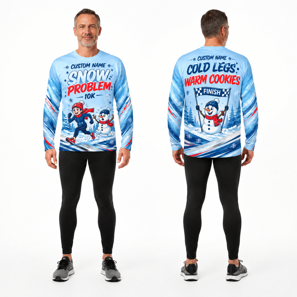 Custom Name Snow Problem Running Long Sleeve Shirt