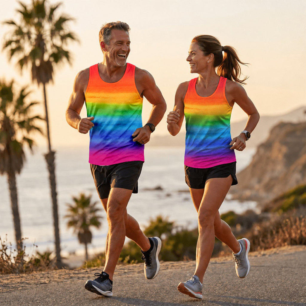LGBT Pride Running Tank Top Rainbow Running Singlet for Men and Women