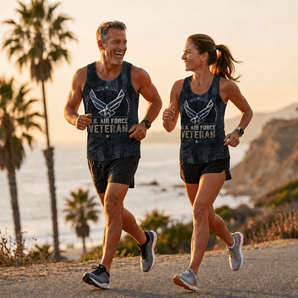 Veteran Running Tank Top - US Air Force Veteran V7 Tech Singlet