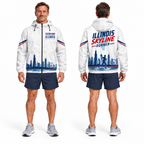 Custom Name Illinois Skyline Runner Illinois Running Windbreaker Jacket