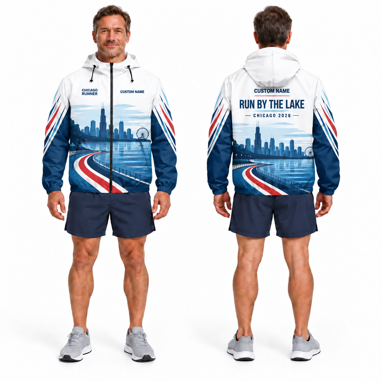 Custom Name Lakefront Runner Running Windbreaker Jacket