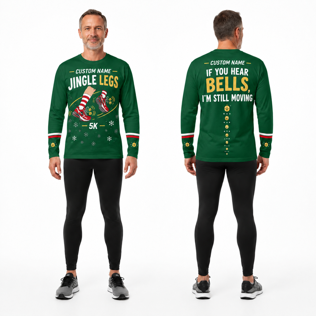 Custom Name Jingle Legs Running Long Sleeve Shirt