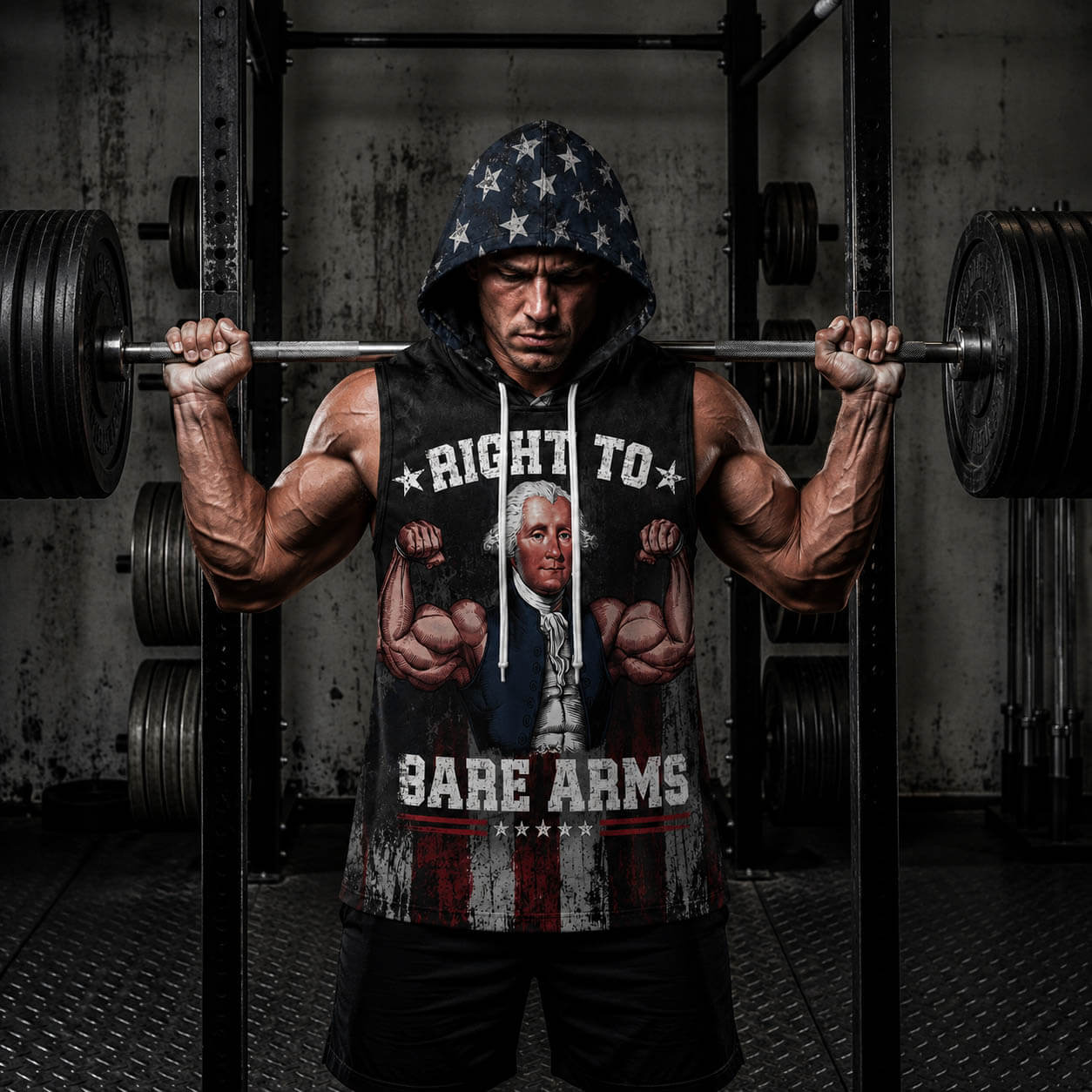 Right To Bare Arms Men's Workout Hooded Tank Top