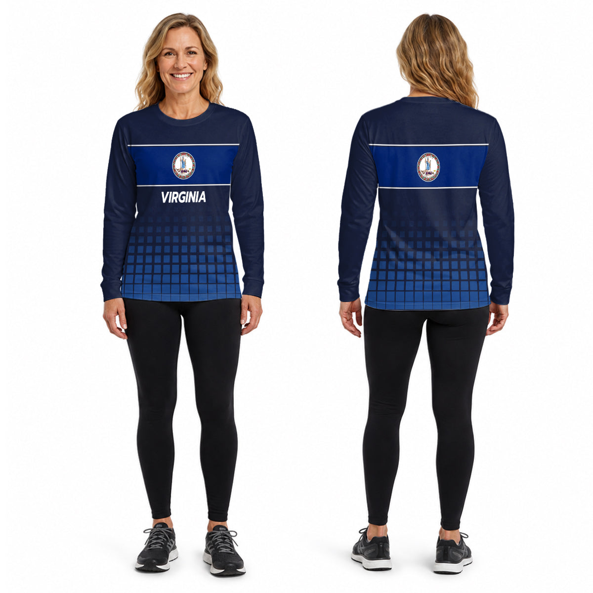 Virginia State Pride Long Sleeve Running T-Shirt