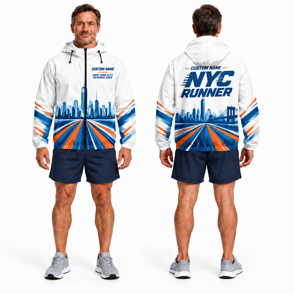 Custom Name NYC Road To The Skyline Running Windbreaker Jacket