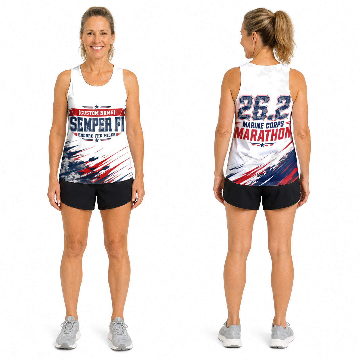 Semper Fi Endure The Marine Corp Race Day Running Tank Top
