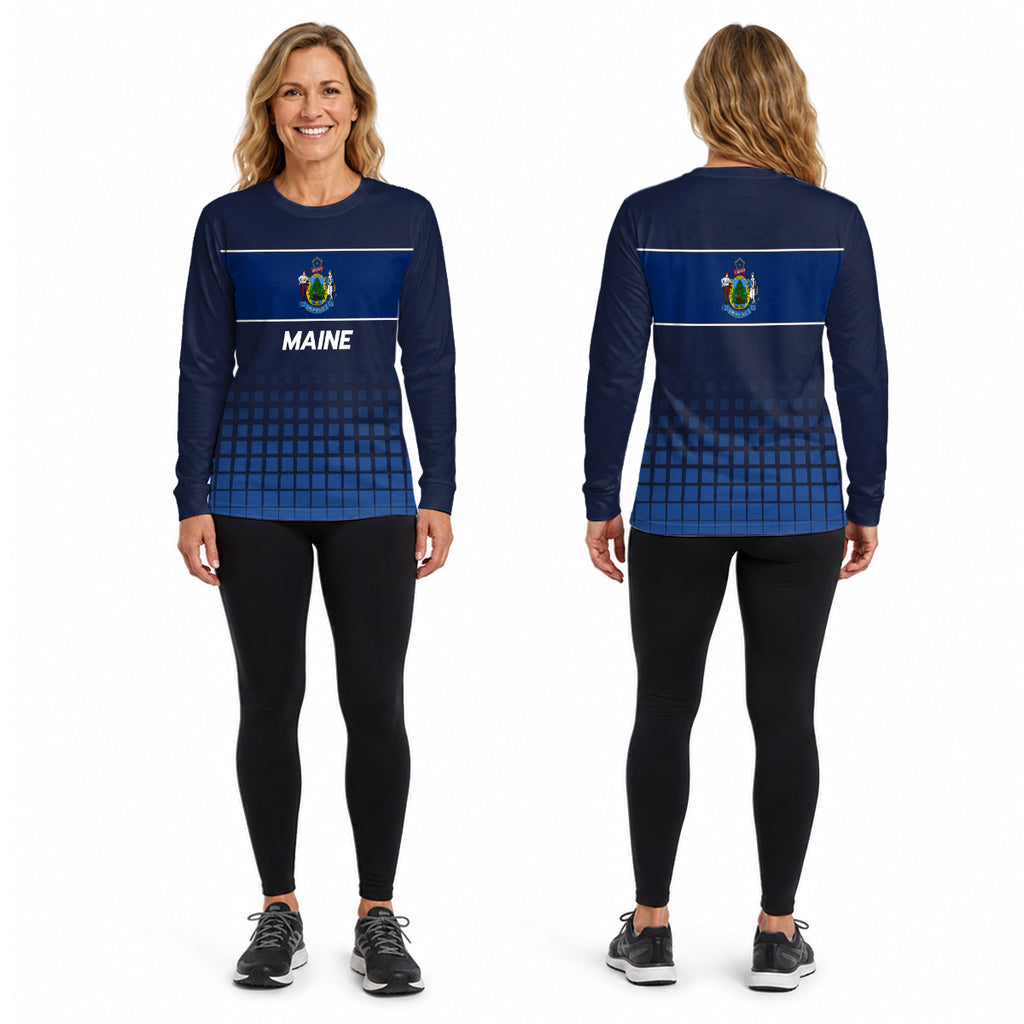 Maine State Pride Long Sleeve Running T-Shirt