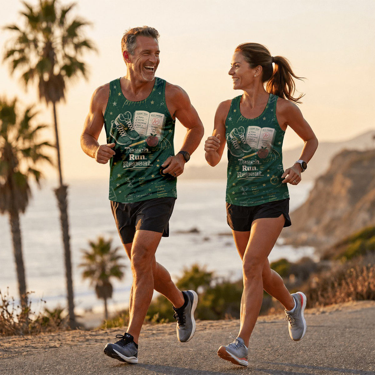 Teacher Running Tank Top Teach Run Repea Tech Running Singlet