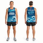 Custom Name Miles Seigaiha Ocean Runner Running Tank Top