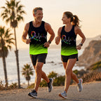 Cancer Fighter Running Tank Top Ribbon Heartbeat Running Singlet for Men and Women