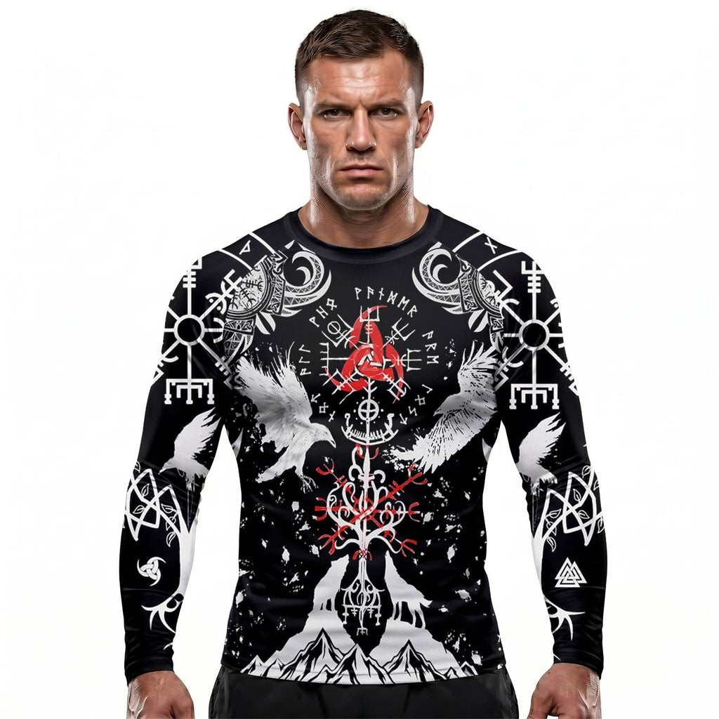 Shadows of Valhalla The Raven & Wolf BJJ Rash Guard