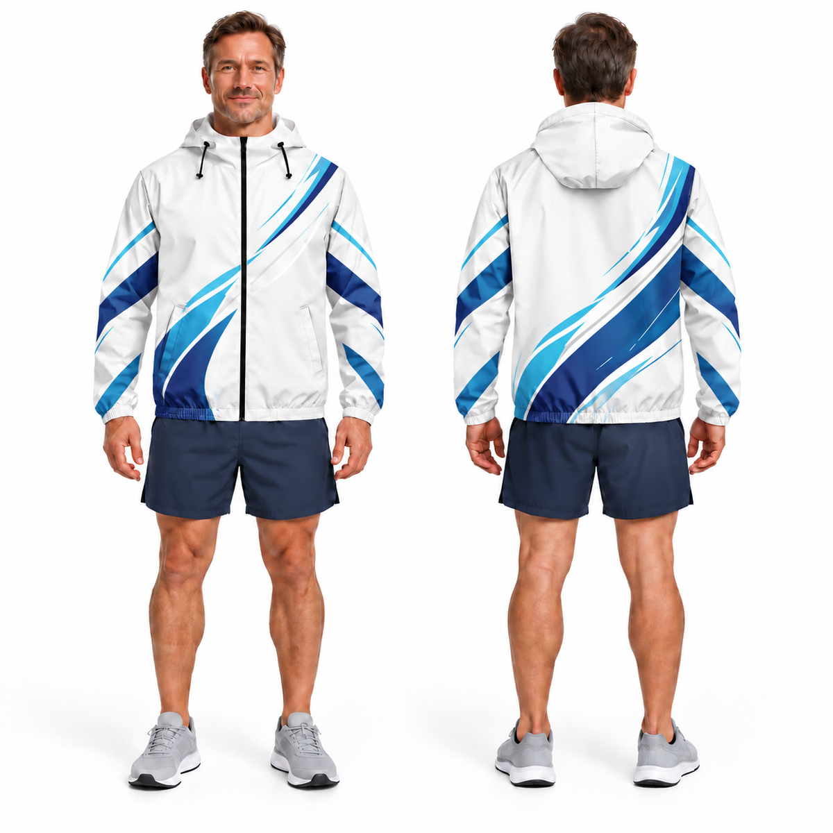 Custom Name State Minimal Aero Curve Running Windbreaker Jacket
