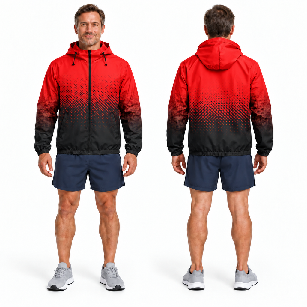 Custom Name State Gradient Speed Fade Running Windbreaker Jacket