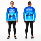 Custom Name Philadelphia Blue Skyline Energy Running Long Sleeve Shirt