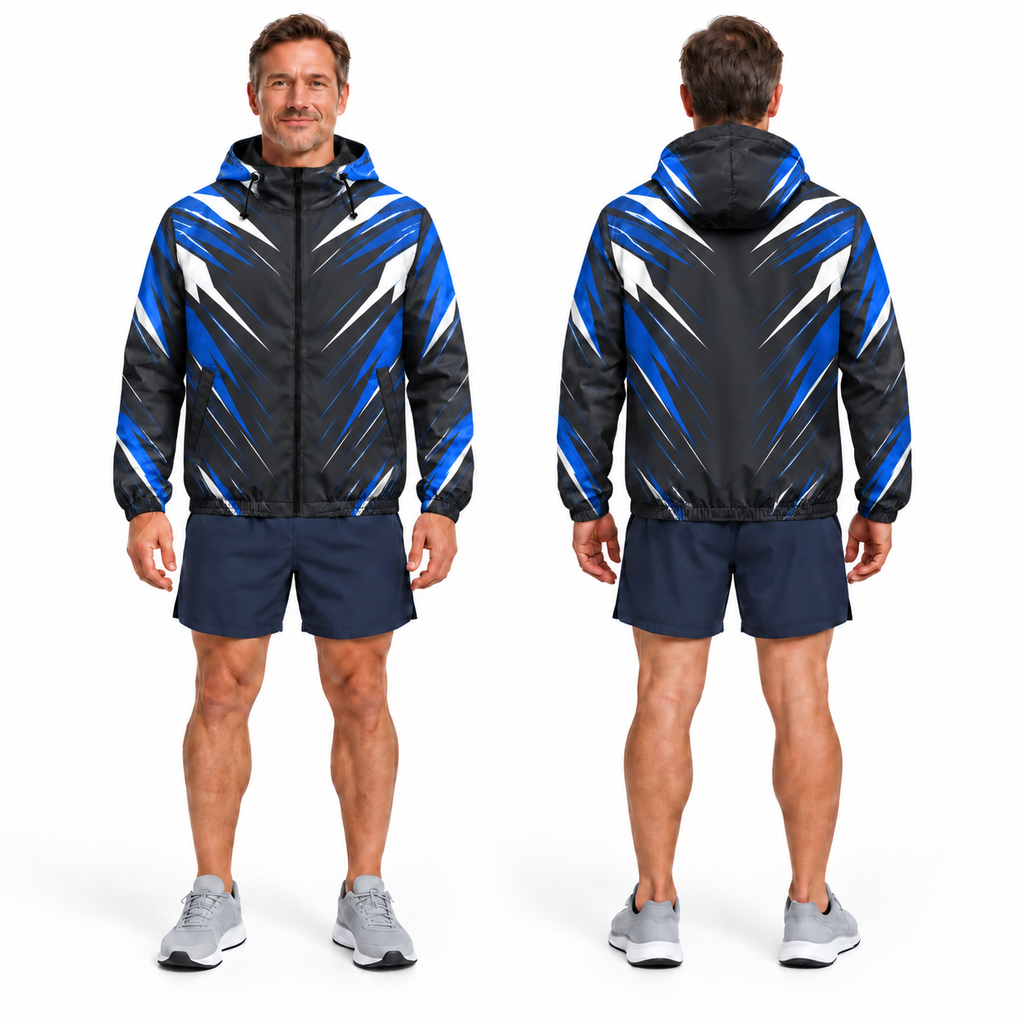 Custom Name State Velocity Lines Running Windbreaker Jacket