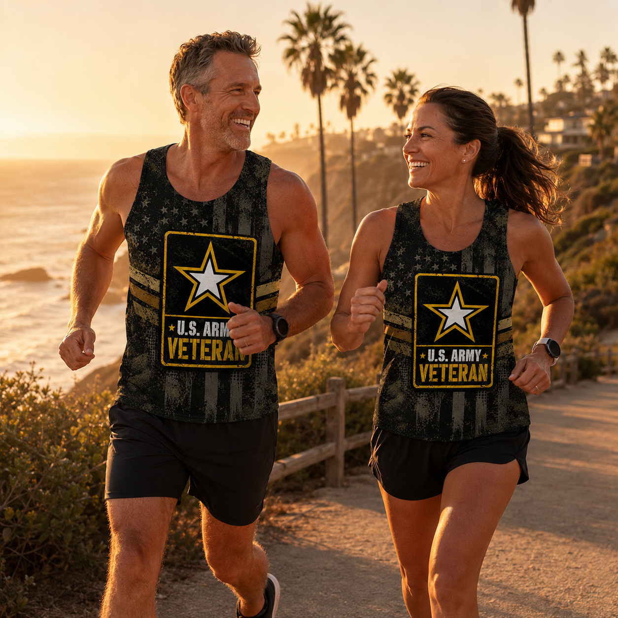 Veteran Running Tank Top - US Army Veteran V3 Tech Singlet