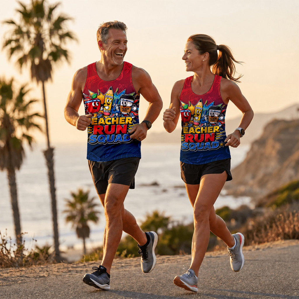 Teacher Running Tank Top Teacher Racing Squad Tech Running Singlet