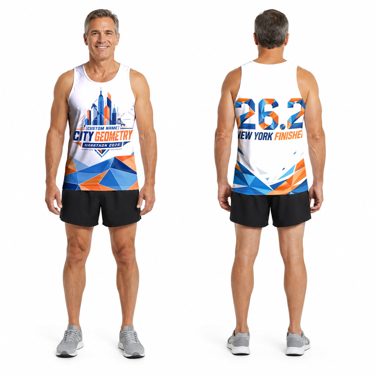Abstract Geometric City The NYC Race Day Running Tank Top