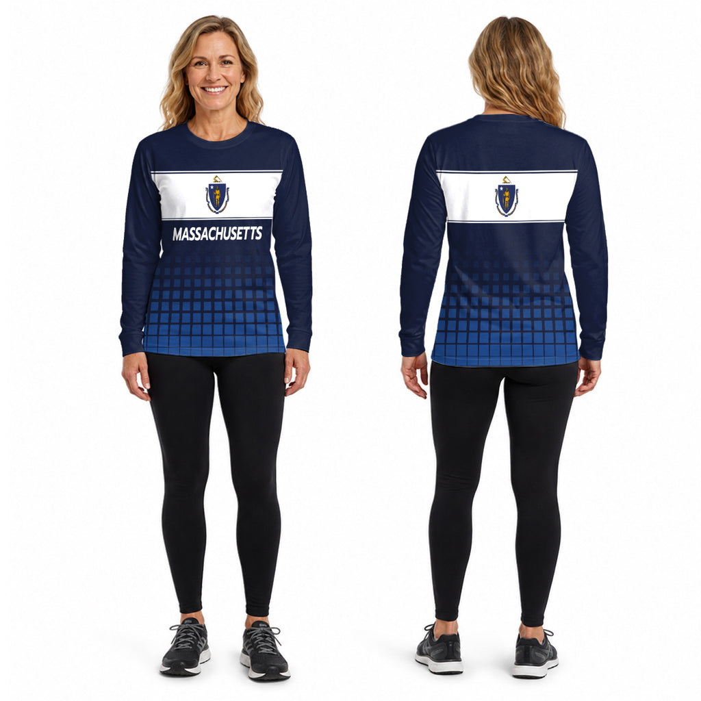 Massachusetts State Pride Long Sleeve Running T-Shirt