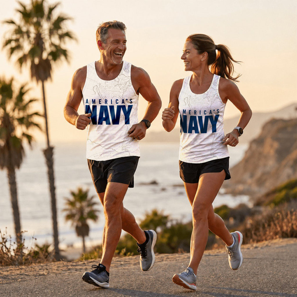 U.S. Military Running Tank Top U.S. Navy Sea Running Singlet for Men and Women