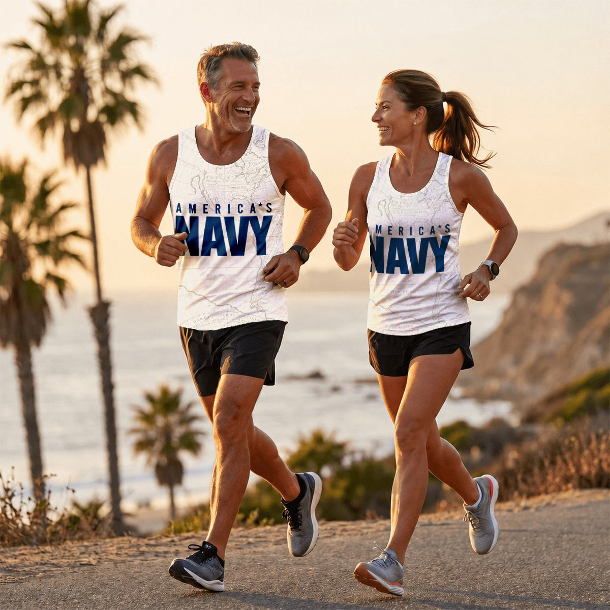 U.S. Military Running Tank Top U.S. Navy Sea Running Singlet for Men and Women
