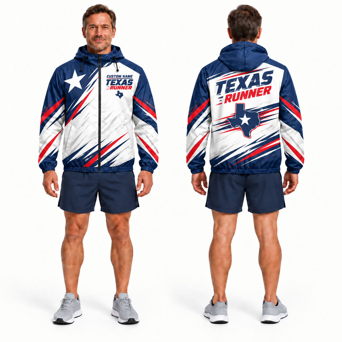 Custom Name Lone Star Runner Running Windbreaker Jacket
