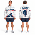 Custom Name Illinois Mile by Mile Illinois Running Windbreaker Jacket