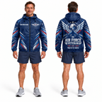 Custom Name Air Force Wings Veteran Running Windbreaker Jacket