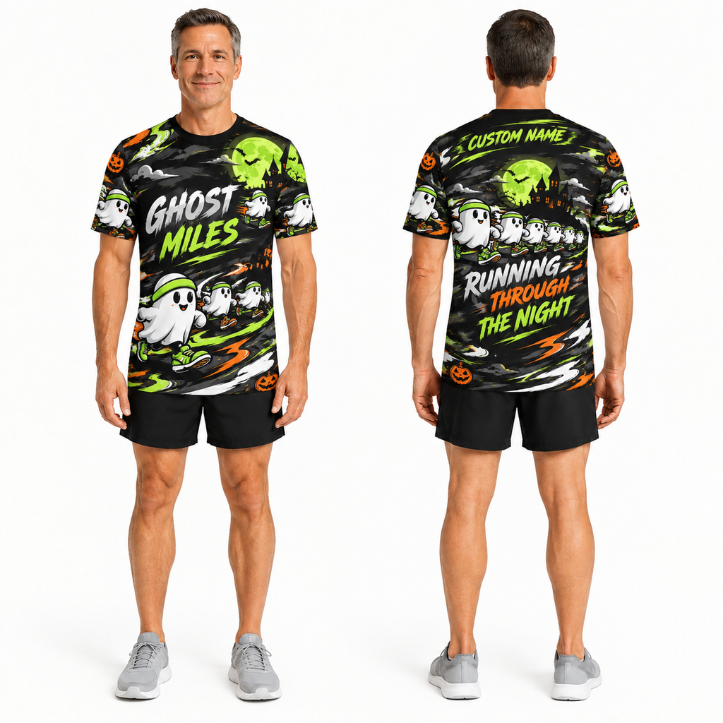 Ghost Miles Halloween Tech Running T-Shirt