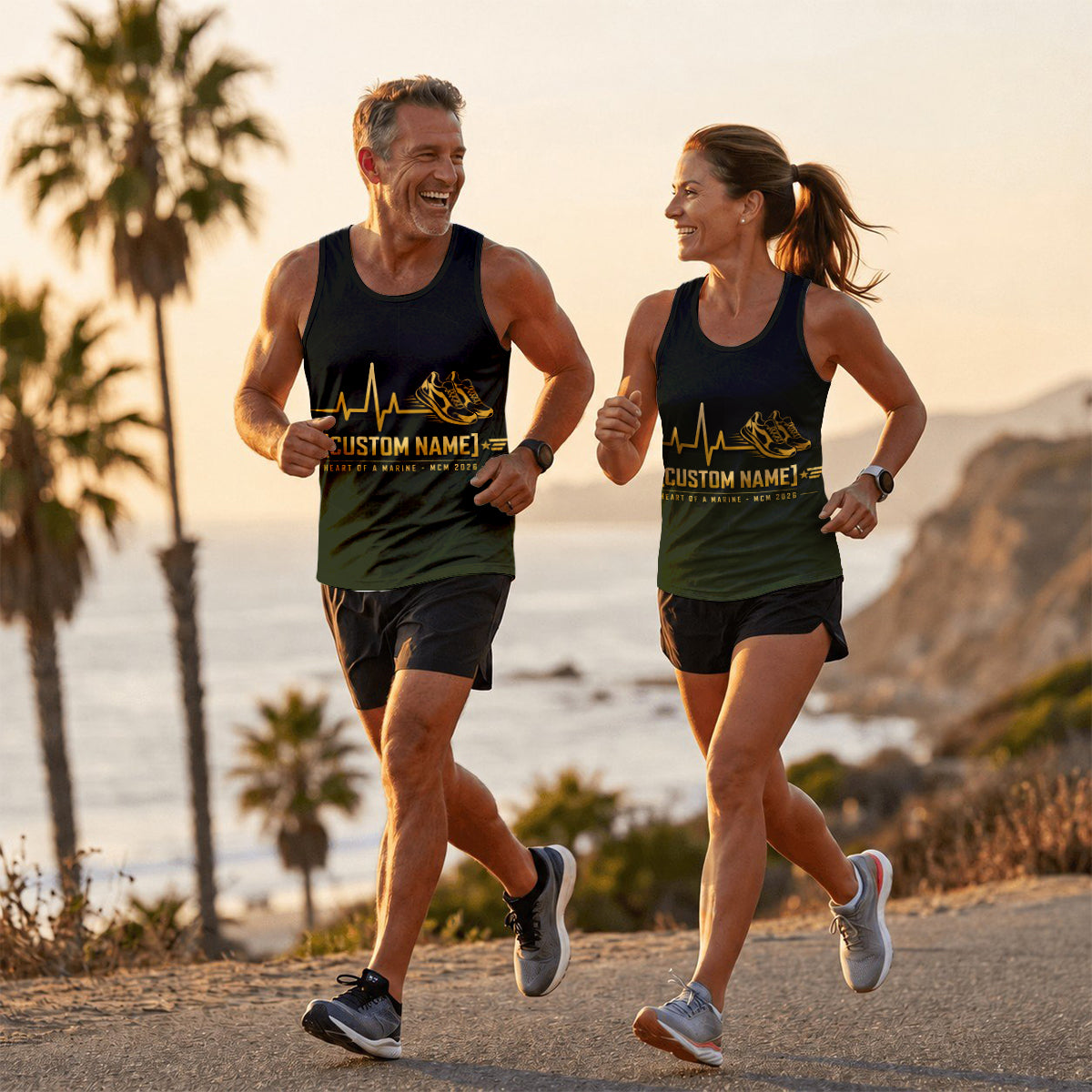 Heart of a Marine The Marine Corp Race Day Running Tank Top